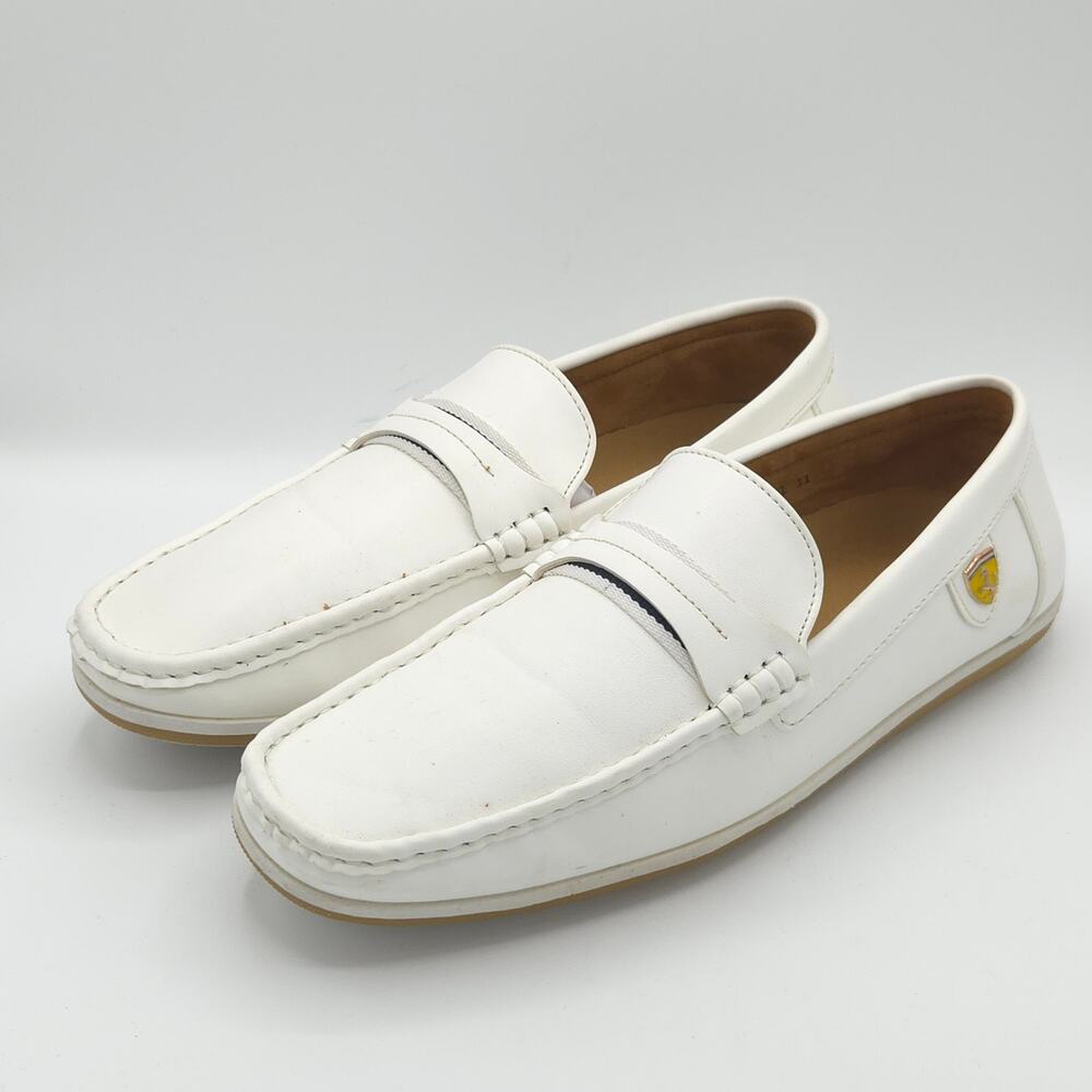 BRUNO MARC Bush-01 Mens Driving Moccasins Shoe White FERRARI Slip On Size 11